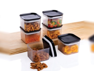 Air Tight Container 500ml Round Clear PET - Airtight Seal Stackable Design Leakproof, Food Grade Plastic for Dry Fruits Nuts Flour, Freezer Safe Kitchen Organizer UAE Home Bulk Pack Essential